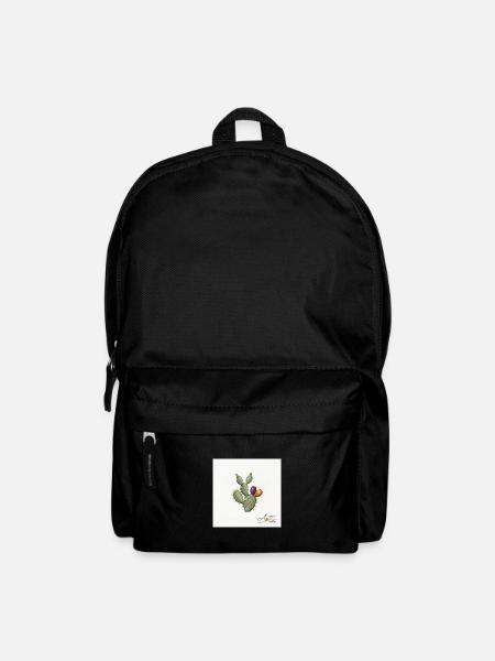 Cactus Illustration with Colorful Fruits - Backpack - black
