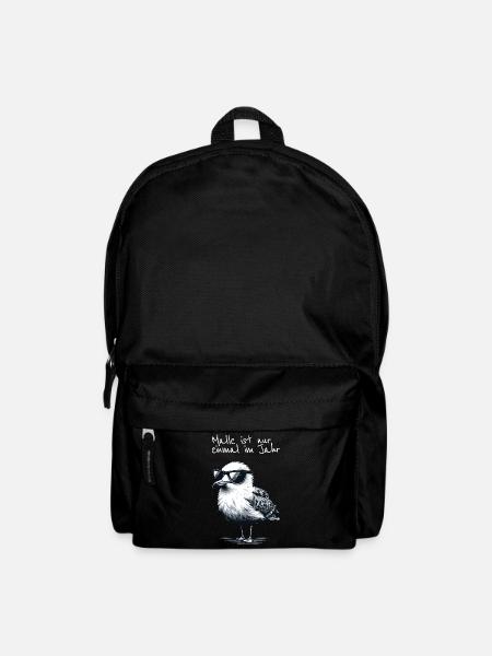 Malle ist nur einmal im Jahr Mallorca Möwe Shirt - Rucksack - Schwarz