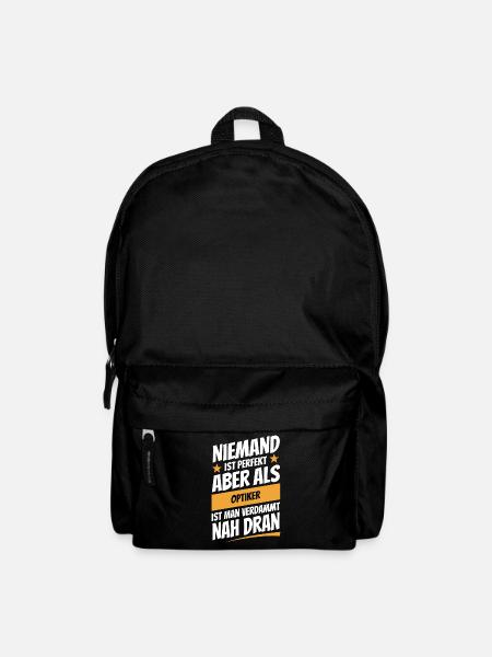Niemand ist perfekt - Optiker - Spruch - Rucksack - Schwarz