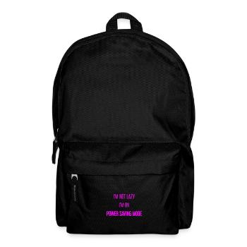 I'm not lazy, I'm in power saving mode! - Backpack - black - Front