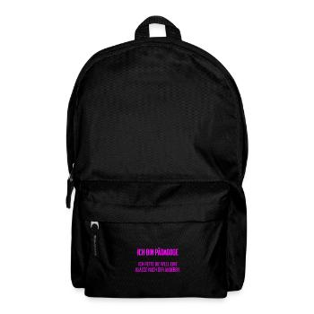 Ich bin Pädagoge - ich rette die Welt - Rucksack - Schwarz - Vorne