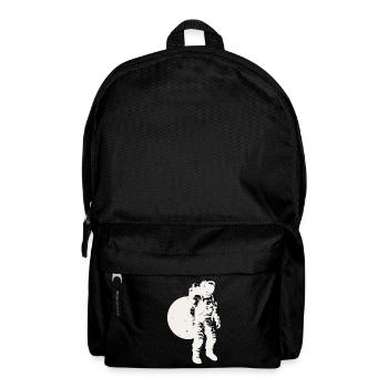 Astronaut silhouette white, moon background - Backpack - black - Front