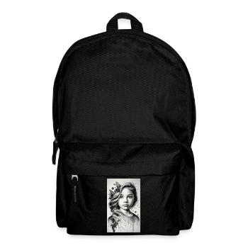 girl in black and white - Backpack - black - Front