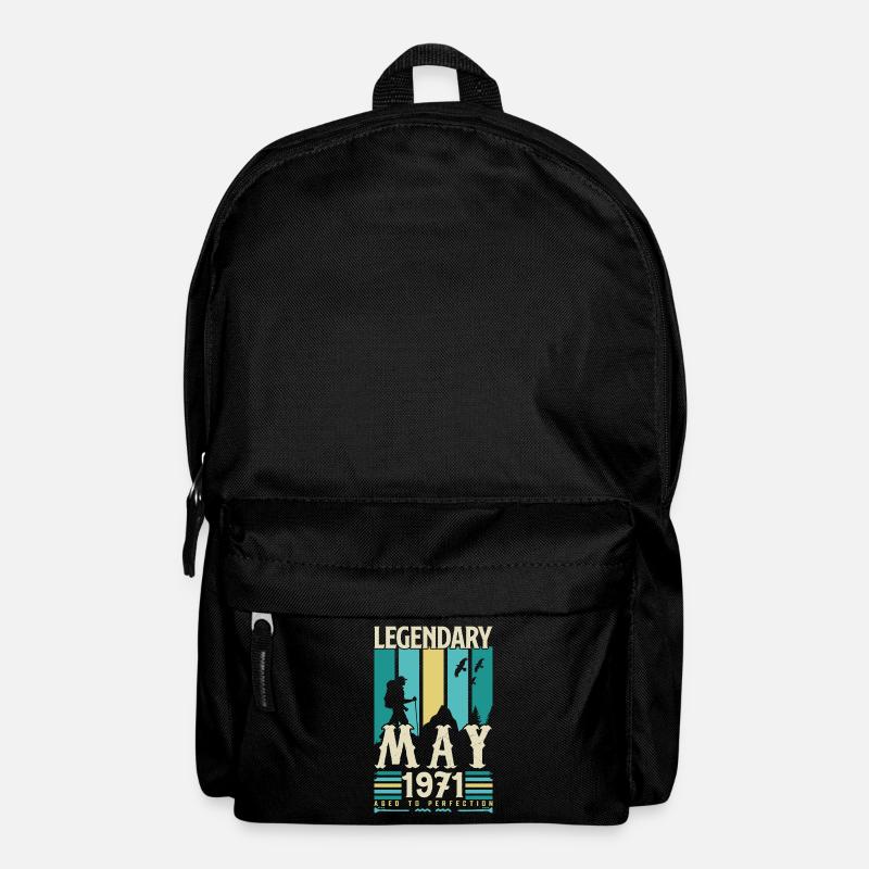 May 1971 Anniversary Gift, Vintage May 1971. - Backpack - black