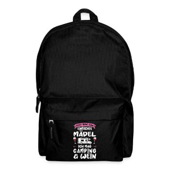Campen Wein Camper Geschenk - Rucksack - Schwarz - Vorne