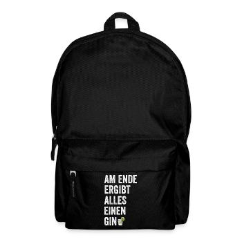 Am Ende Ergibt Alles Einen Gin - Gin Drink - Rucksack - Schwarz - Vorne