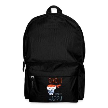 Kawaii Japanisches Essen Salmon Lachs Sushi Rolle - Rucksack - Schwarz - Vorne