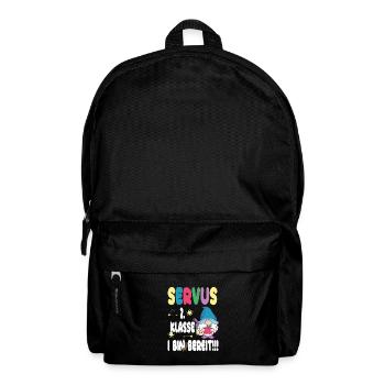 farbenfrohes Design für den Schulstart - Servus - Rucksack - Schwarz - Vorne
