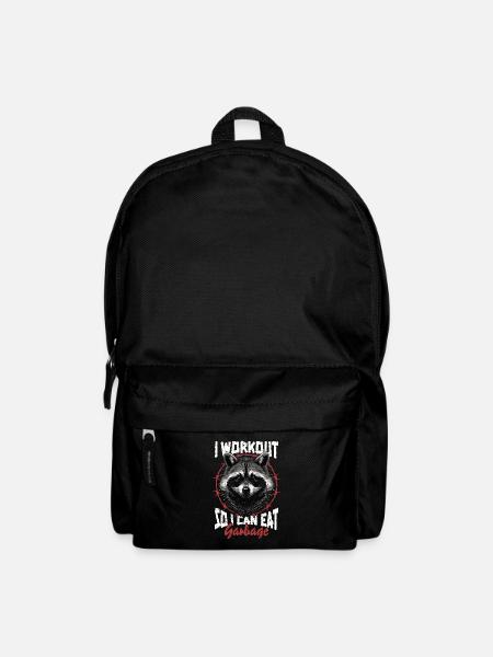Je m’entraîne pour pouvoir manger des ordures drôle de raton laveur - Sac à dos - noir