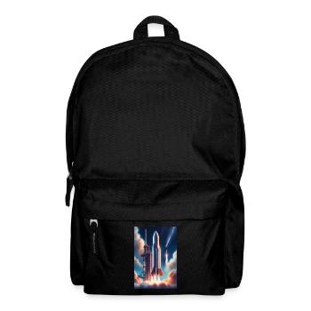 Ein realistisches Raketenstart-Design - Rucksack - Schwarz - Vorne