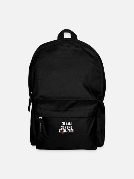 Lustiges Lehrer Deutsch Rechtschreibung Geschenk - Rucksack - Schwarz