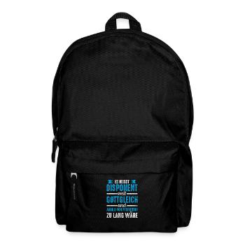 Disponent Arbeit Spruch Geschenkidee - Rucksack - Schwarz - Vorne