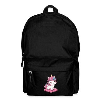 Kawaii Einhorn mit Herzkrone - Rucksack - Schwarz - Vorne