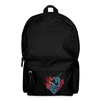 ART heart Ornament / kunstvoll gestaltetes Herz - Rucksack - Schwarz - Vorne