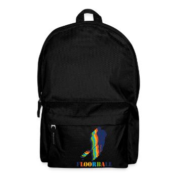 Floorball Unihockey Geschenk - Rucksack - Schwarz - Vorne