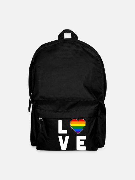 LGBT Pride Regenbogenfarbe Liebe Herz Gay Pride - Rucksack - Schwarz