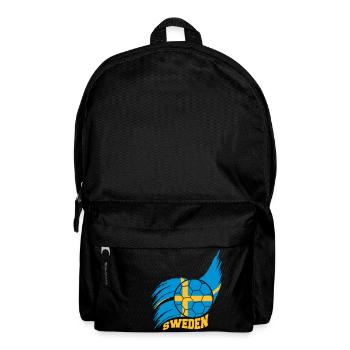 Flag Ball Sweden Swedish Football Fan Logo - Backpack - black - Front