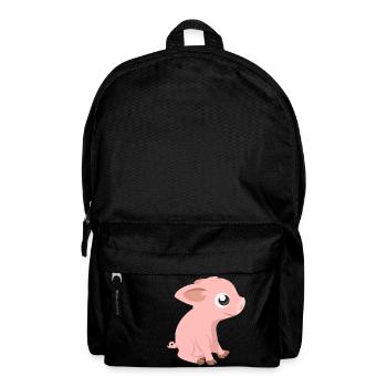 Schweinchen Ferkel Grunz *Grunz* Oink Ringelchen - Rucksack - Schwarz - Vorne