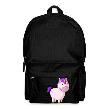 Licorne grasse dessin animé - Sac à dos - noir - Devant