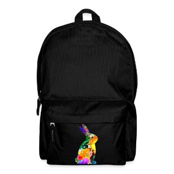 Hase Osterhase bunt farbenfreudig Geschenk - Rucksack - Schwarz - Vorne
