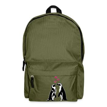 Verliebte Pinguine - Rucksack - Olivgrün - Vorne