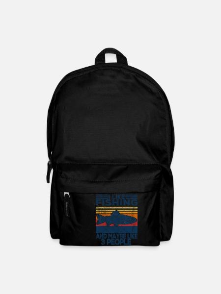 Fishing Fisher Fishermen Funny Quote Retro Vintage - Rucksack - Schwarz