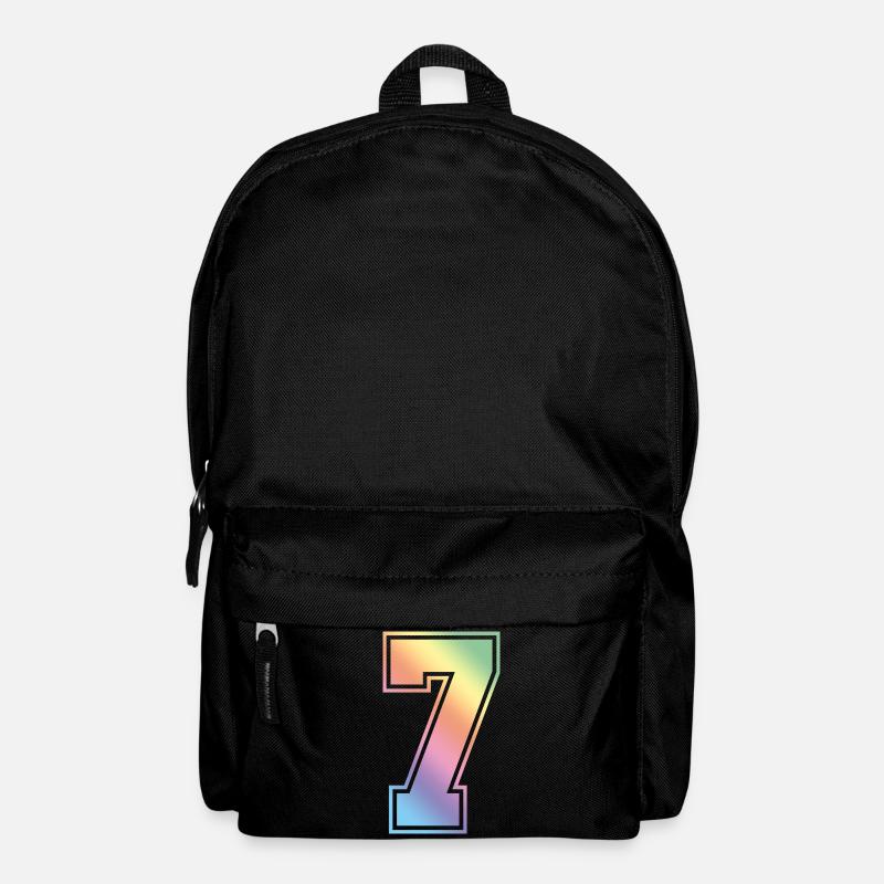 7 Zahl Bunt - Rucksack - Schwarz
