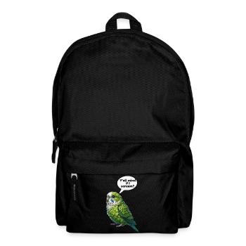 Papageienvogel Grüner Papagei - Rucksack - Schwarz - Vorne