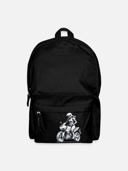 Biker Girl - Motorbike Design - Rucksack - Schwarz