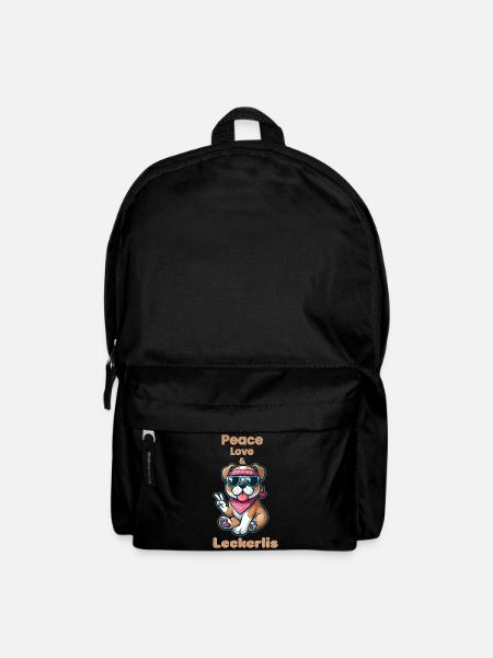 Niedlicher Hund mit Bandana und Sonnenbrille - Rucksack - Schwarz
