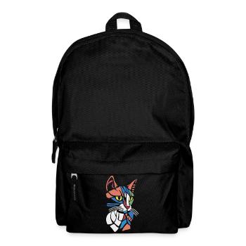 Abstract Geometric Cat Lover - Backpack - black - Front