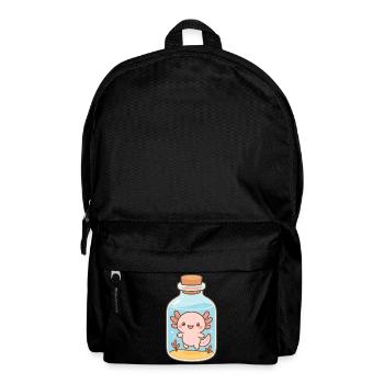 Magic Axolotl – Cute Creature in a Bottle - Backpack - black - Front