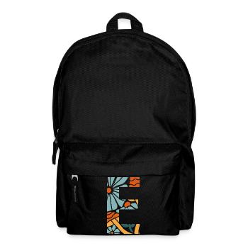 Buchstabe e Blumen groovy Geschenkidee - Rucksack - Schwarz - Vorne