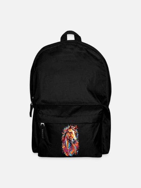 Tempête de couleurs Tête de cheval - Sac à dos - noir