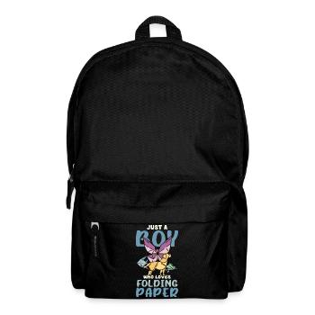 Un garçon adore l’art pliant en origami - Sac à dos - noir - Devant