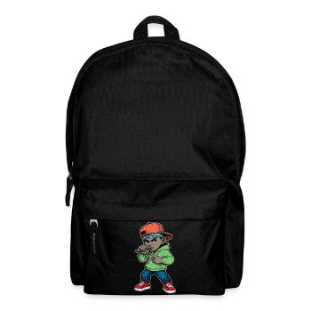 Jeune rappeur garçon avec un micro - Sac à dos - noir - Devant
