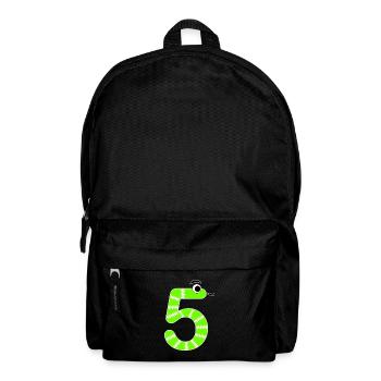 Zahl 5 Schlange Kinder - Rucksack - Schwarz - Vorne