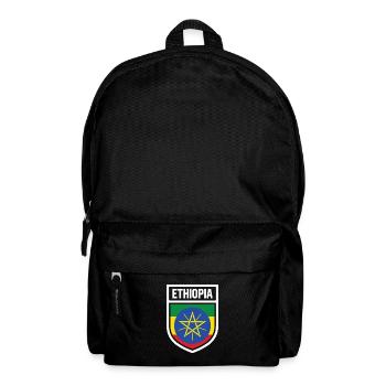 Ethiopia - National Flag in Coat of Arms, Ethiopia - Backpack - black - Front