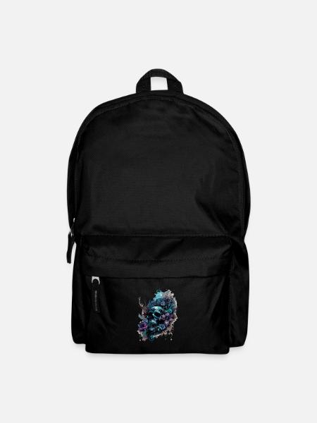 Human Skull & Flowers 39 - Backpack - black