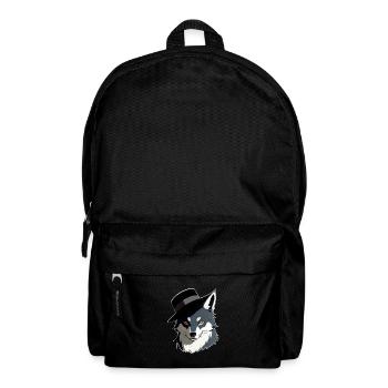 Wolf mit Hut - Rucksack - Schwarz - Vorne