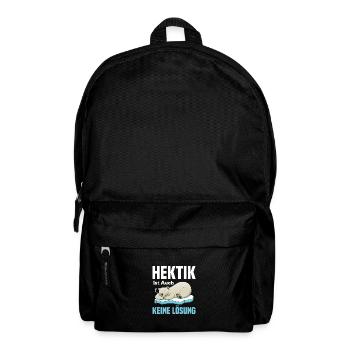 Hektik Ist Auch Keine Lösung Eisbär Morgenmuffel - Rucksack - Schwarz - Vorne