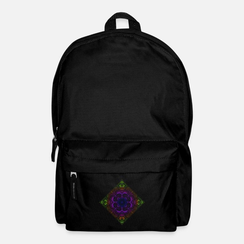 Buntes Mandala - Rucksack - Schwarz