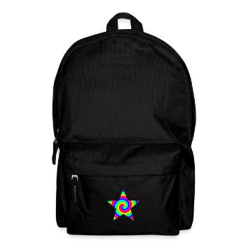 Stern Regenbogen Spirale Geschenkidee bunt - Rucksack - Schwarz - Vorne
