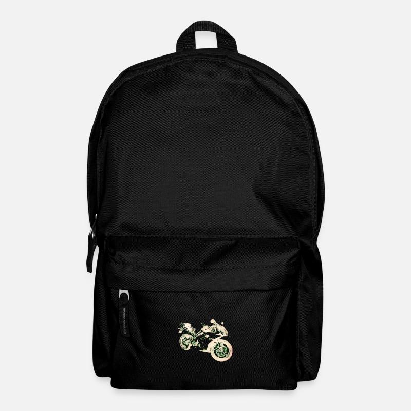 Grünes Motorrad Geschenk - Rucksack - Schwarz
