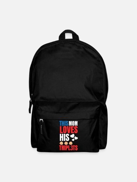 This Mom Loves His Triplets Funny Mother - Backpack - black