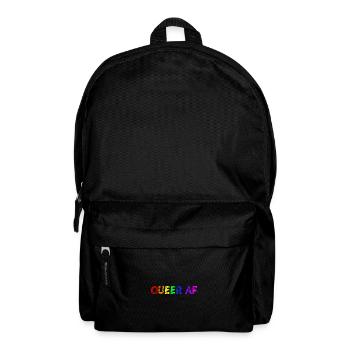 Queer AF Gift Idea Rainbow Flag LGBT LGBTQ+ - Backpack - black - Front