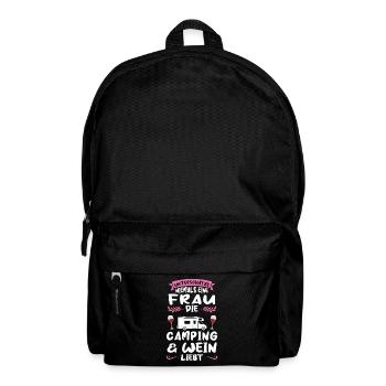 Campen Wein Campingplatz Geschenk - Rucksack - Schwarz - Vorne