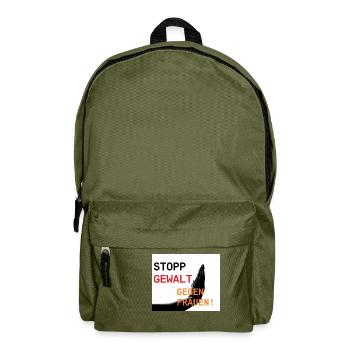 Stopp Gewalt gegen Frauen - Rucksack - Olivgrün - Vorne