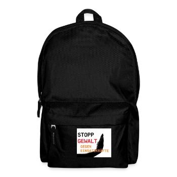 Stopp Gewalt gegen Einsatzkräfte - Rucksack - Schwarz - Vorne