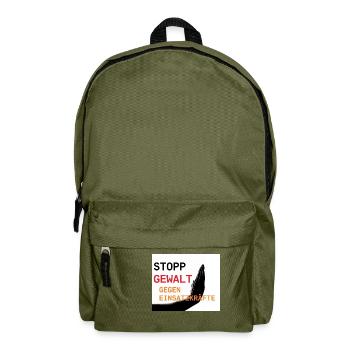 Stopp Gewalt gegen Einsatzkräfte - Rucksack - Olivgrün - Vorne